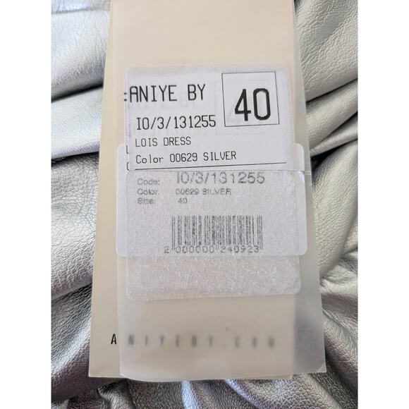 NWT Aniye By Lois Mini Dress Silver IT 40 US 4 Evening Cocktail Made in Italy - Picture 6 of 8
